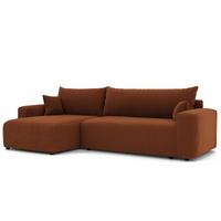 ECKSOFA Luna Max Mit Schlaffunktion - Rotbraun, Holzwerkstoff/Textil (278/145cm) - Fun Möbel