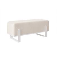 POLSTERBANK MARA 100 cm Weiß / Creme ,Metallgestell - Creme, Textil/Metall (100/47/35cm) - Idohome
