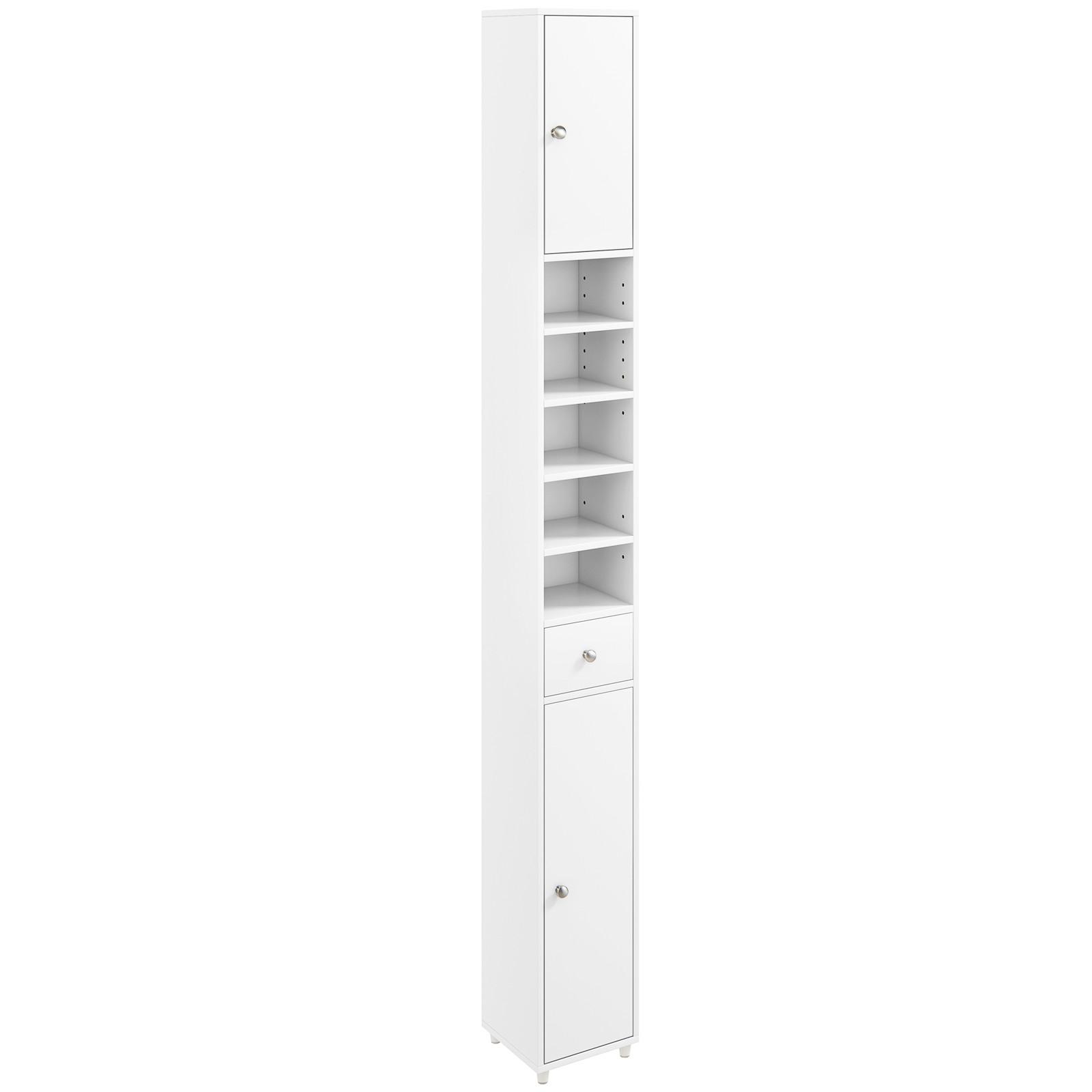 BADEZIMMERSCHRANK Weiß - Weiß, Holzwerkstoff (20/180/20cm) - COSTWAY