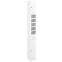 BADEZIMMERSCHRANK Weiß - Weiß, Holzwerkstoff (20/180/20cm) - COSTWAY