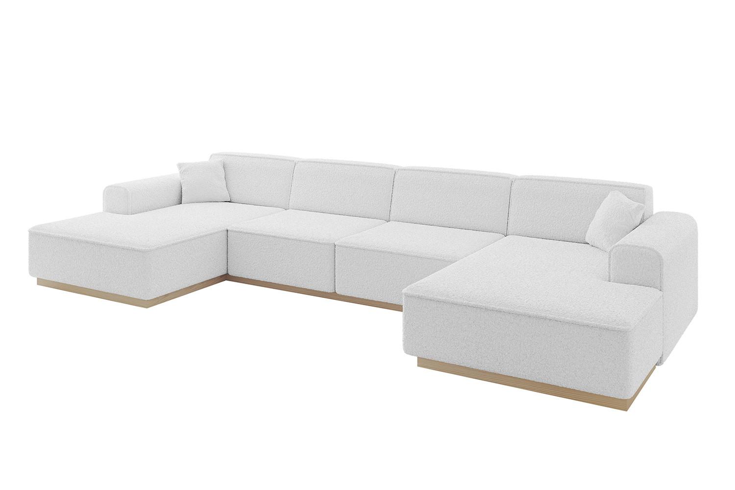 WOHNLANDSCHAFT IREA-U2 - 386x165x80 cm Weiß - Weiß, Holzwerkstoff/Textil (386/80/165cm) - ALTDECOR