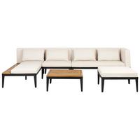 LOUNGE-SET 4-Sitzer Beige Bracciano - Hellbraun/Beige, Holz - Beliani