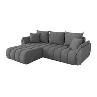 ECKSOFA mit Schlaffunktion Ottomane Links TOKO-L-v1 277x194x86 Grau Velours - Taupe/Schwarz, Holzwerkstoff/Kunststoff (277/194cm) - ALTDECOR