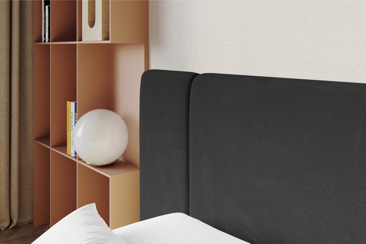 POLSTERBETT mit Bettkasten, Fußteil und Lattenrost, Boxbett ohne Matratze - NILO-Z 160x200 Schwarz - Schwarz, Holzwerkstoff/Textil (160/200cm) - ALTDECOR