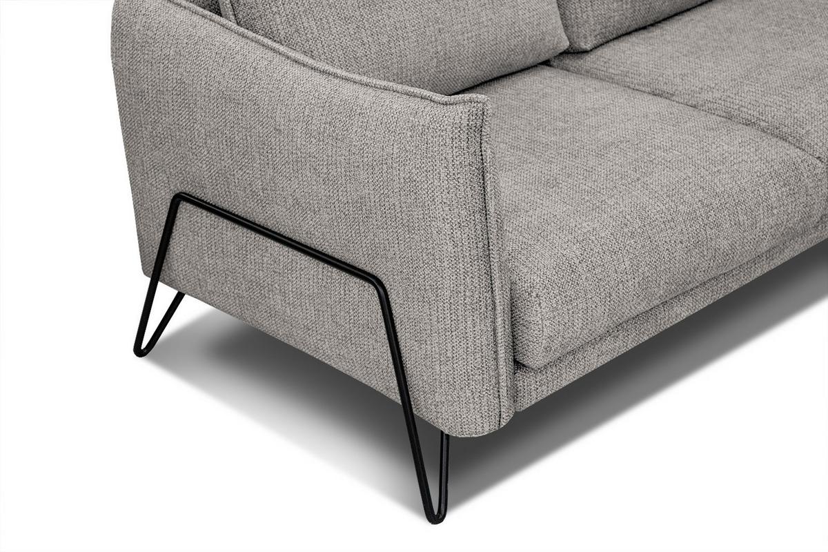 ECKSOFA HOSTEN 4-Sitzer, platinfarben - Platinfarben/Schwarz, Holzwerkstoff/Textil (158/269cm) - Wozimo