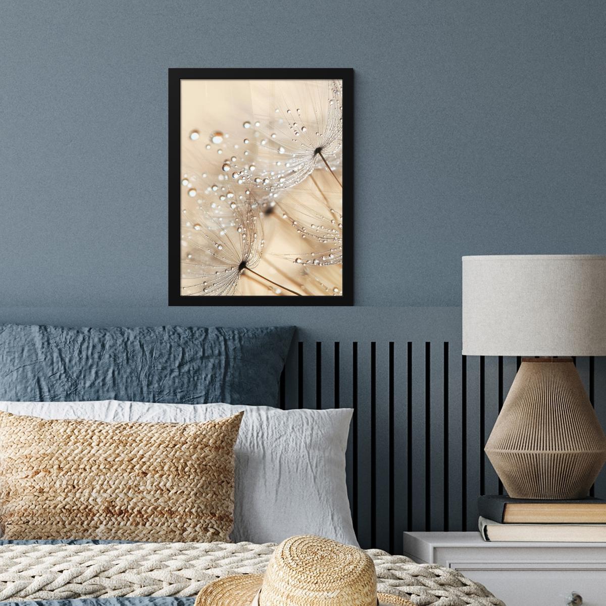 POSTER MIT RAHMENGERAHMTES BILD Löwenzahn - Abstrakt - Natur - Beige Bilderrahmen 30x40 cm - Braun, Papier (30/40cm) - MuchoWow