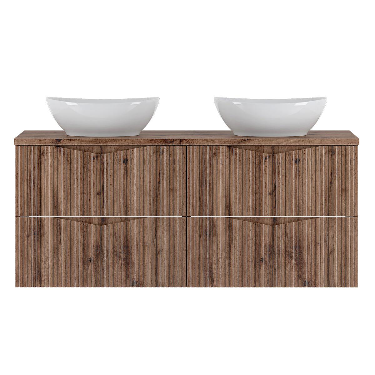 DOPPELWASCHTISCH 120.6cm Tao Holz - Braun, Holzwerkstoff (120.6/50/45.8cm) - Petits-meubles