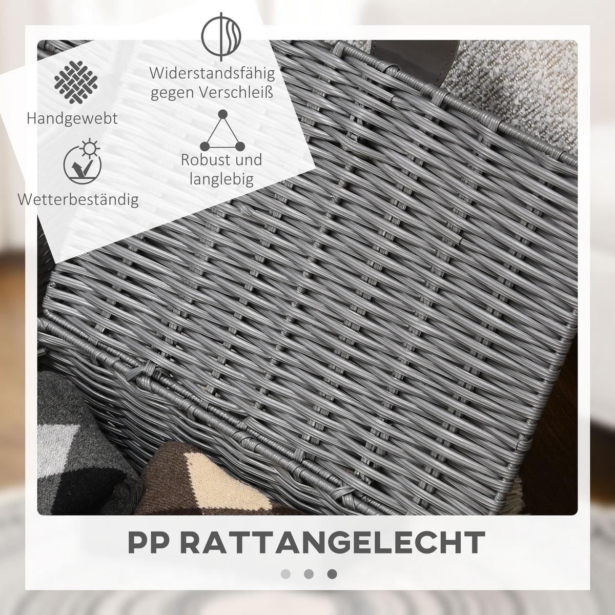 AUFBEWAHRUNGSKORB 3er Set PP Metall Grau - Grau, Metall (28.5/18/35.5cm) - HOMCOM