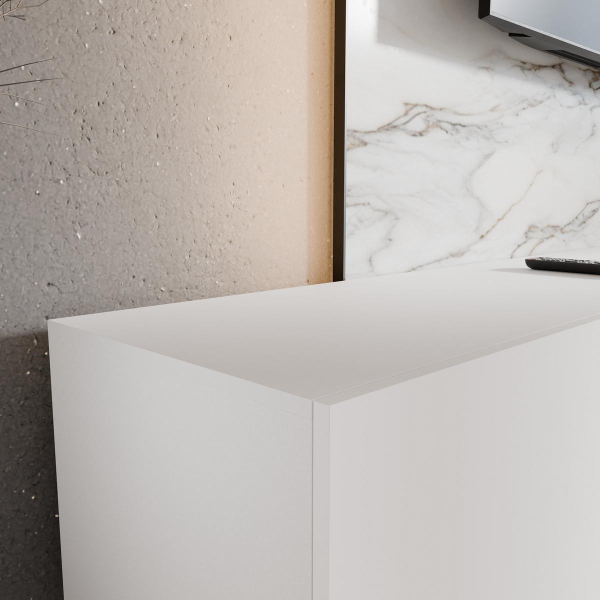LOWBOARD MIVO 100/41/40 cm, Hängender TV-Schrank Weiß - Weiß, Holzwerkstoff (100/41/40cm) - MASSENO