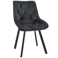 POLSTERSTUHL, Samt, Metallbeine Schwarz 50/90/58,5 - Schwarz, Textil (50/90/59cm) - RAUMHIRSCH FURNITURE