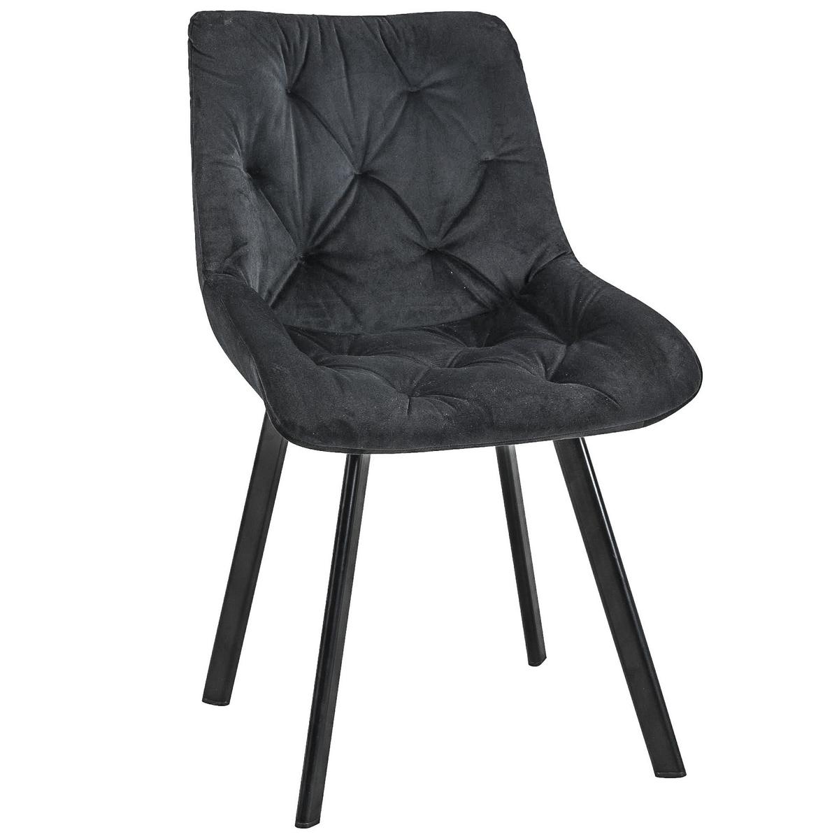 POLSTERSTUHL, Samt, Metallbeine 50/90/50 - Graphitfarben, Textil (50/90/59cm) - RAUMHIRSCH FURNITURE