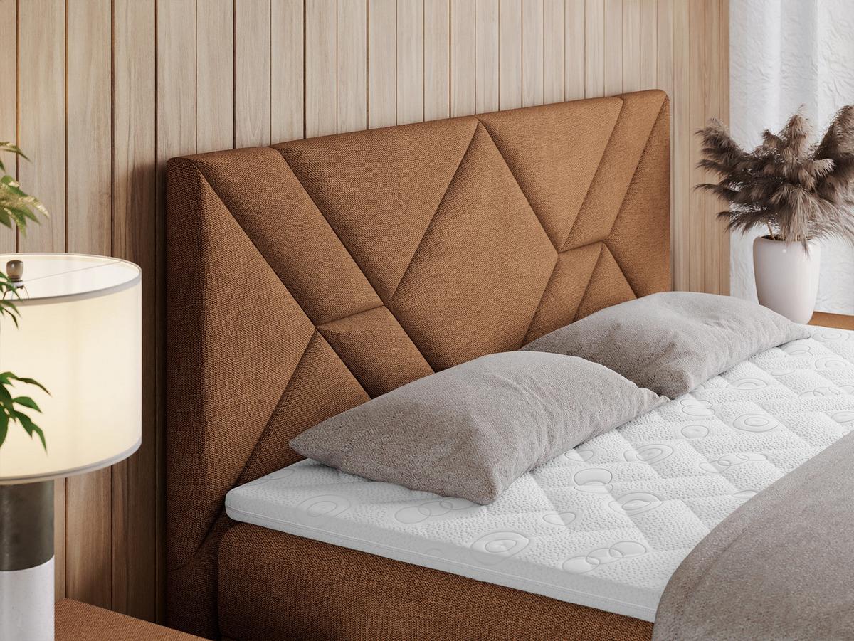 BOXBETT NEOMI 160/200 - Orange Strukture - H4 - Visco - Orange, Holz/Textil (160/200cm)