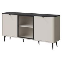KOMMODE Marly 2D1W RE07 - Kaschmir/Schwarz, Holzwerkstoff/Metall (160/82/40cm) - MIRJAN24