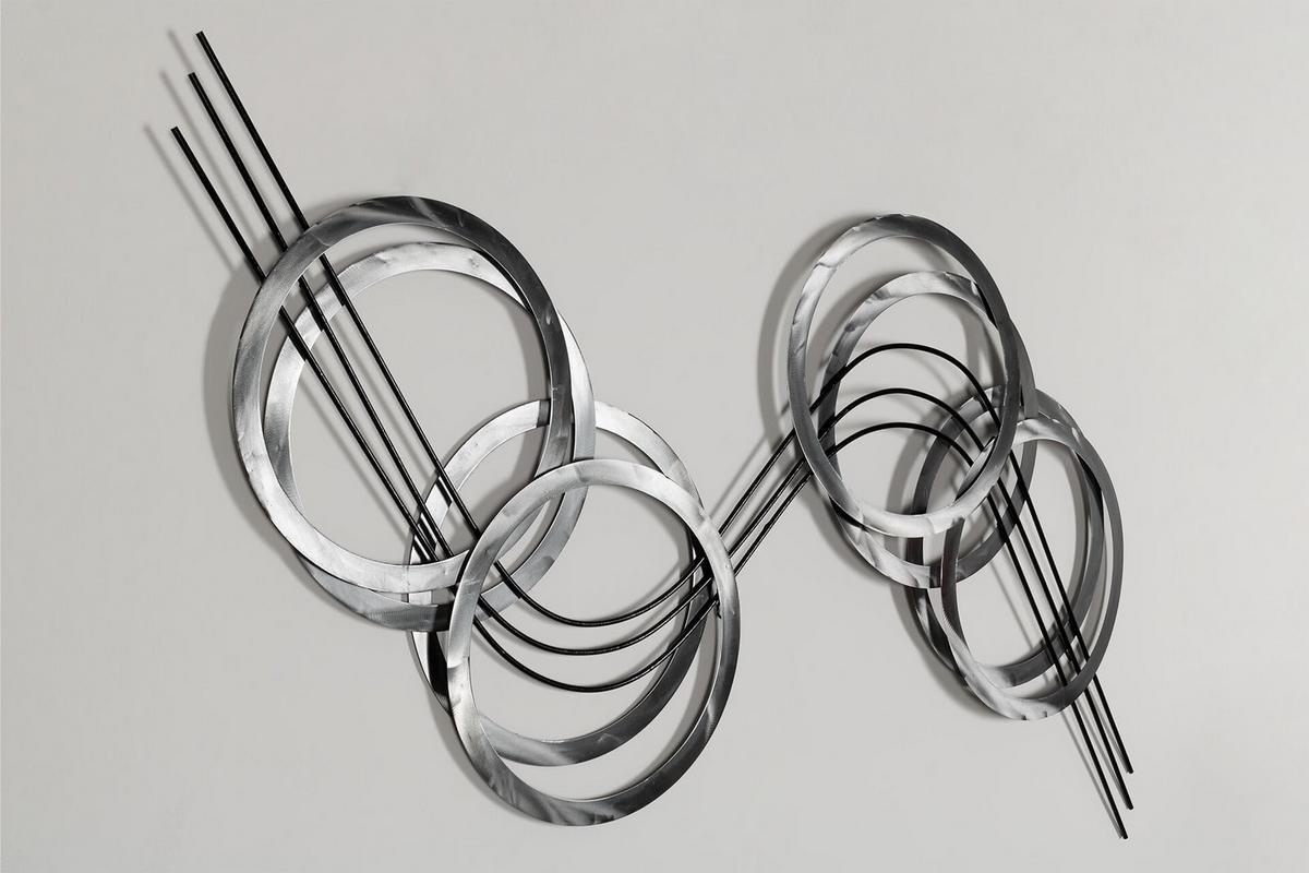 WANDDEKO Silber 115/67 cm - Silberfarben, Metall (3.5/67/5cm) - KUNSTLOFT