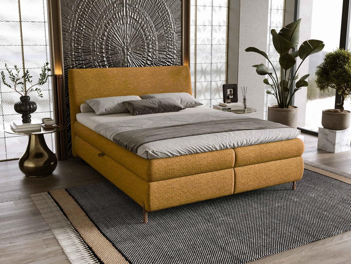 BOXBETT Evia - H3 - Braun, Holzwerkstoff/Textil (160/200cm) - MIRJAN24