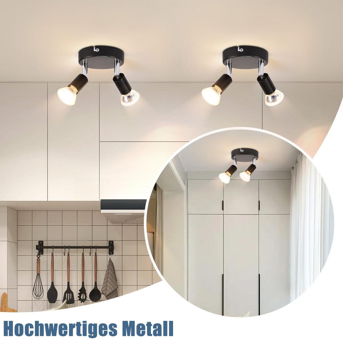 DECKENSTRAHLER Heike 2-flammig 11/11/11 cm - Schwarz, Metall (11/11/11cm) - Nettlife