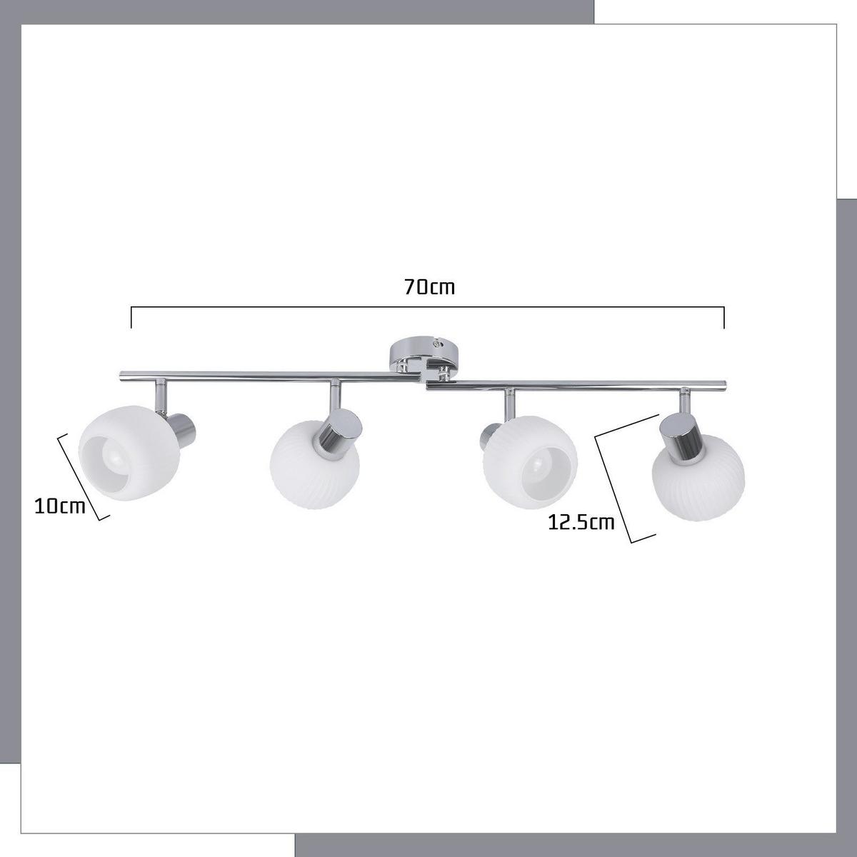 DECKENSTRAHLER Eingebung 70/10/16.5 cm - Weiß, Metall (70/10/16.5cm) - ZMH