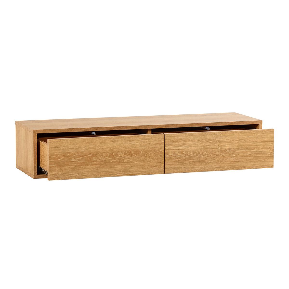 KONSOLENTISCH schwebender Auri 2 schubladen Eiche-Optik - Honigeiche, Holzwerkstoff (100/20/30cm) - VS Venta-stock