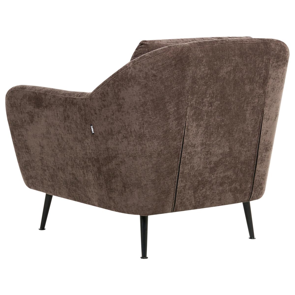 SOFA-SET 3-Sitzer Chenillegewebe Dunkelbraun Eiby - Schwarz/Braun, Textil (148/80/91cm) - Beliani