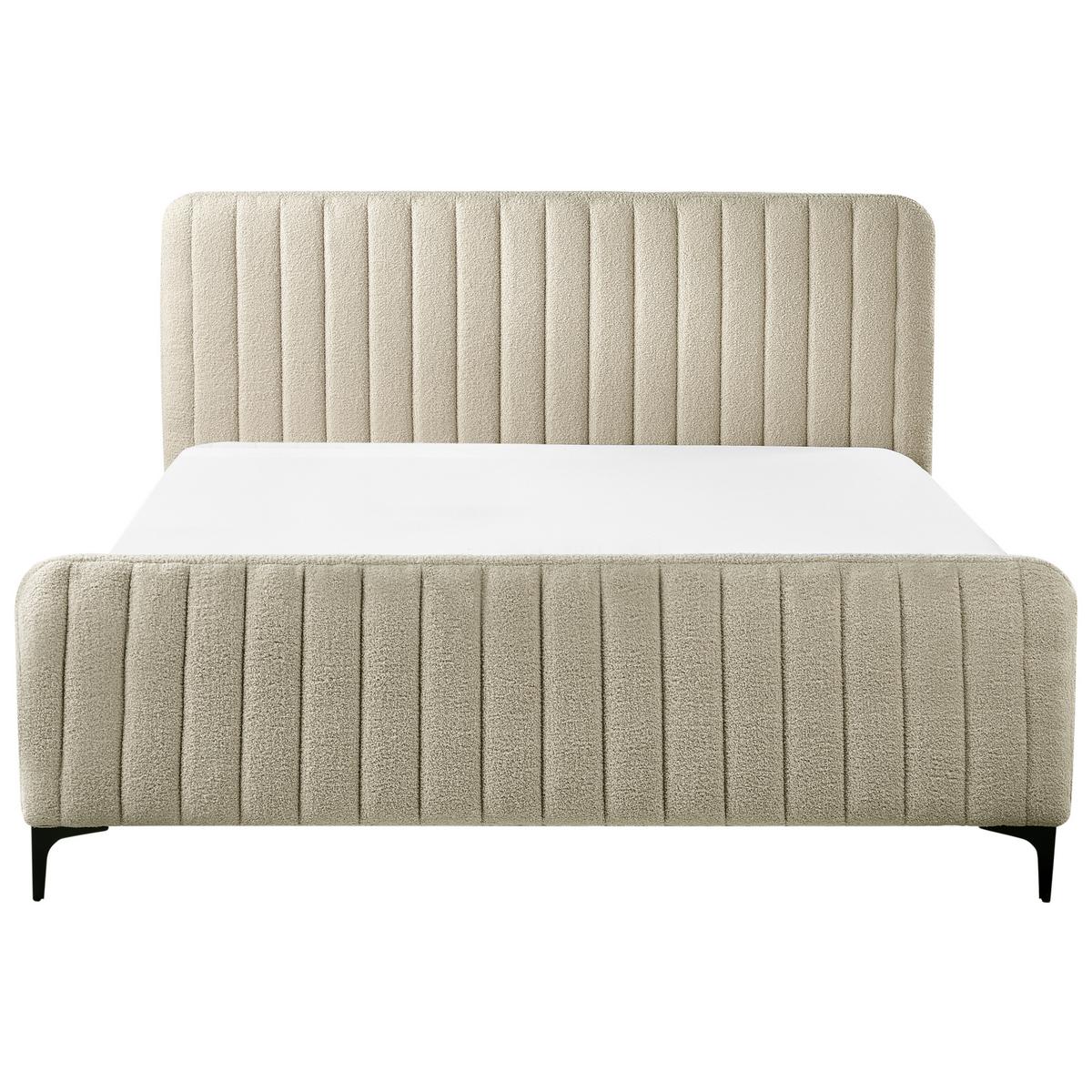 POLSTERBETT mit Lattenrost 160x200 cm Beige Lunan - Beige, Textil (160/200cm) - Beliani
