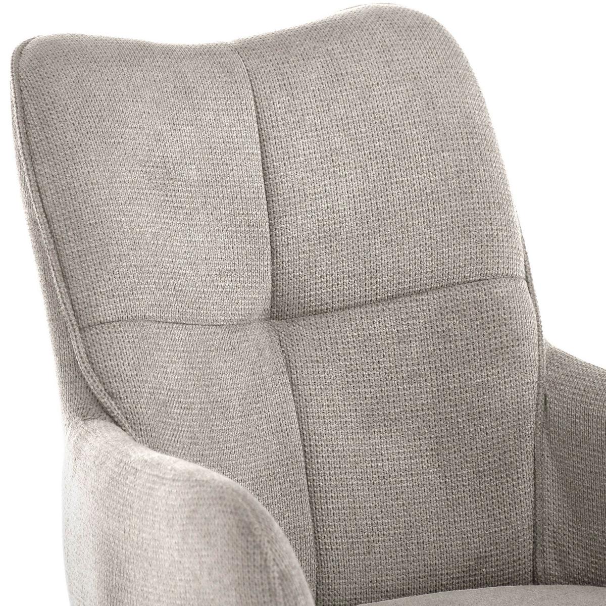 ARMLEHNENSTUHL Pecto mit Drehfunktion und schwarzem Metallgestell, Beige - Beige/Schwarz, Metall (43/93/55cm) - Beautysofa