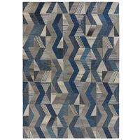 WOLLTEPPICH ESK, geometrisch, Blau, 120 x 170 cm - Blau, Textil (170/120cm) - KADIMA DESIGN