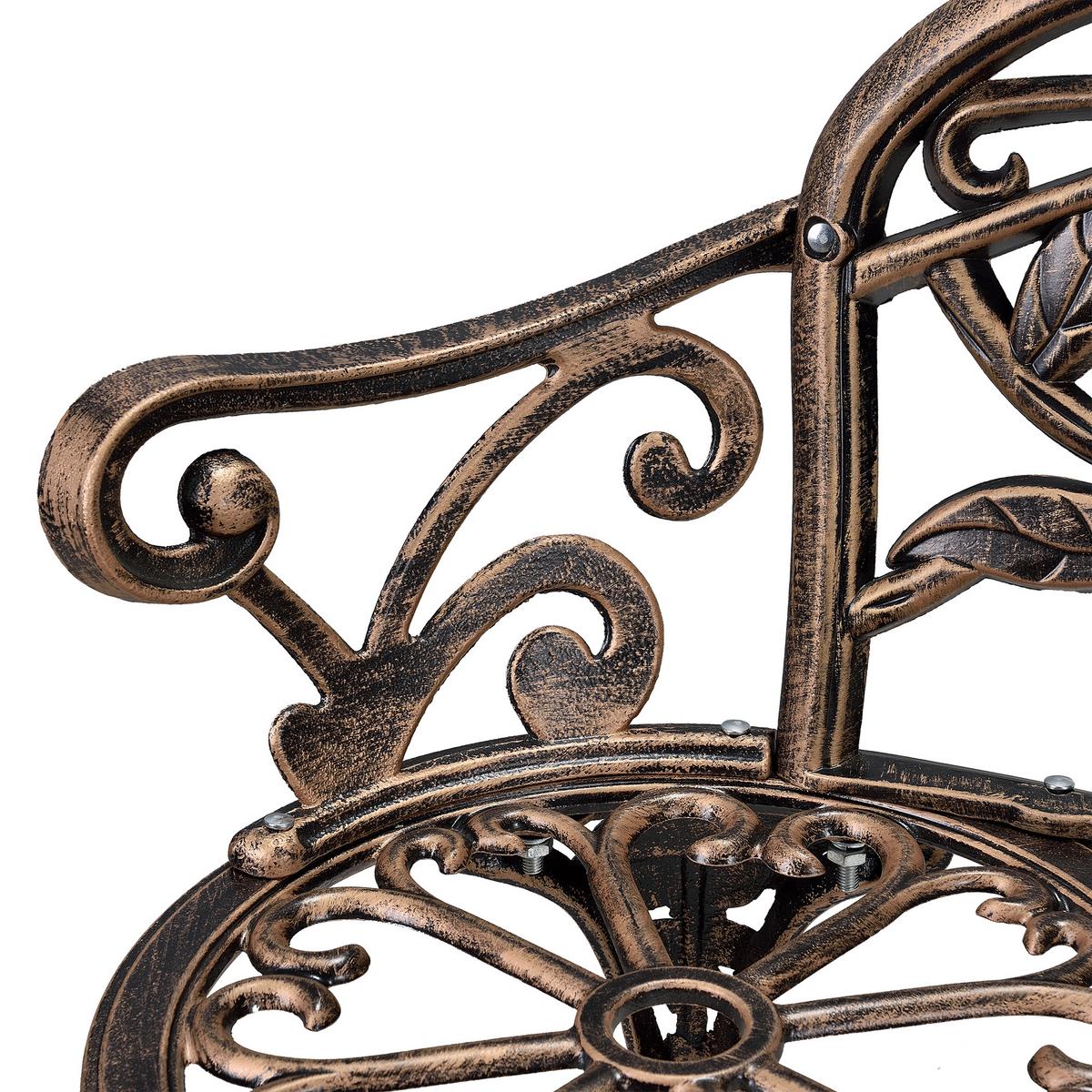 GARTENBANK Monfalcone - Bronzefarben, Metall (99/78/54cm) - casa.pro