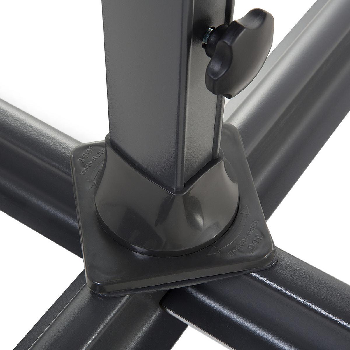 AMPELSCHIRM dunkelgrau 300 cm Savona - Dunkelgrau/Schwarz, Textil (300/300cm) - Beliani