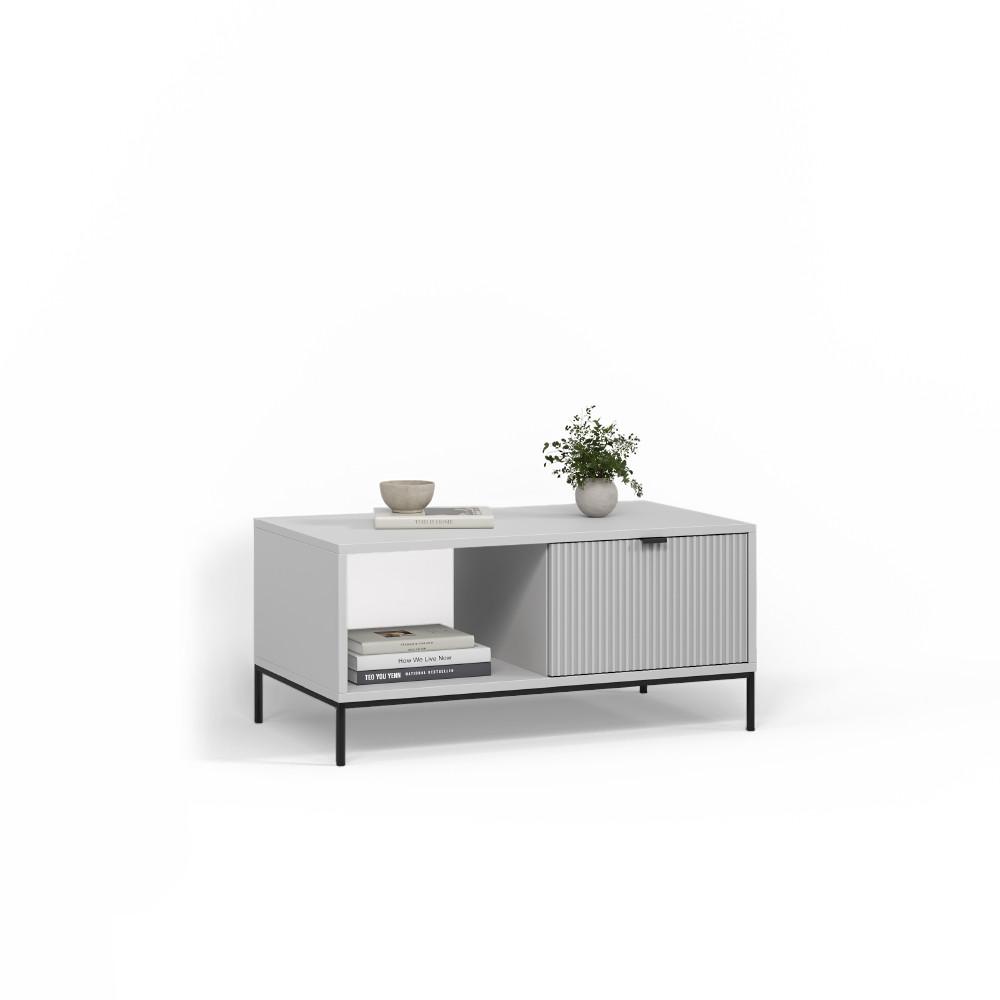 COUCHTISCH Aterno Grau mit einer Schublade - Grau, Holzwerkstoff (50/90/45cm) - Livinity®
