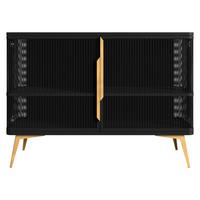 KOMMODE Modera 2 - Goldfarben/Schwarz, Holzwerkstoff/Metall (120/85/40cm) - MIRJAN24