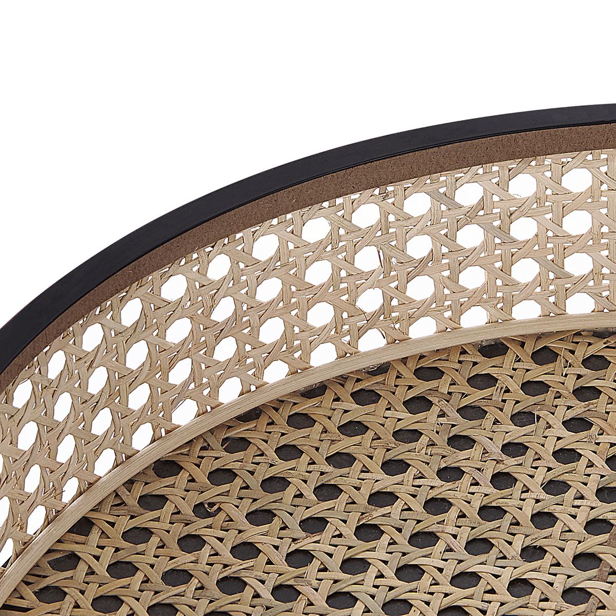 BEISTELLTISCH Rattan/Metall schwarz 36 cm Vienna - Beige/Schwarz, Metall (36/36/43cm) - Beliani