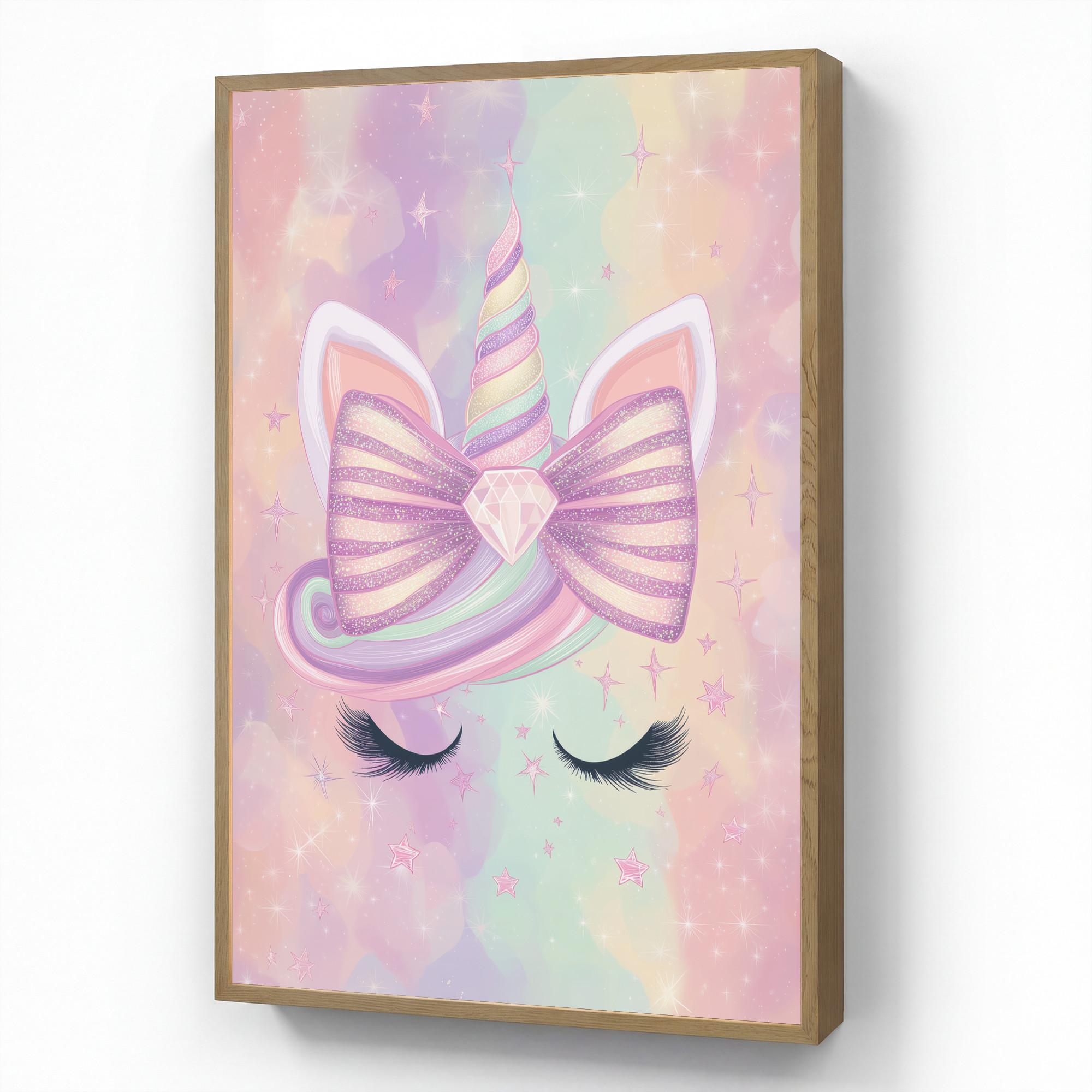 NACHTTISCHLAMPE MIT AKKU Einhorn - Glitzer - Regenbogen - Pastell 60x90 cm - Hellrosa, Holzwerkstoff (8/60/90cm) - OnlyWow