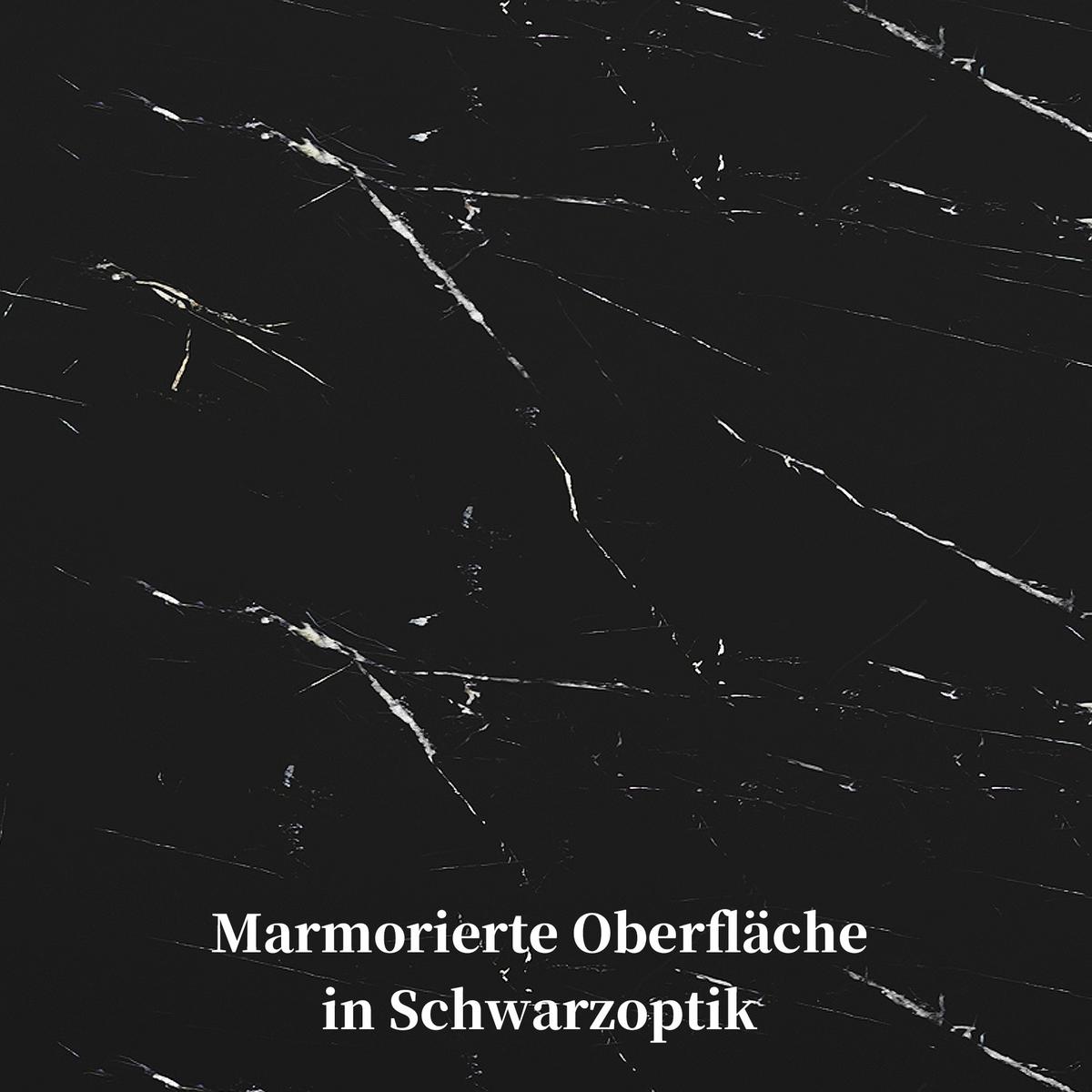ESSTISCH ausziehbar 100–140 cm in Marmor-Optik & Schwarz - Schwarz, Holzwerkstoff (100/100/76cm) - Urban Meuble