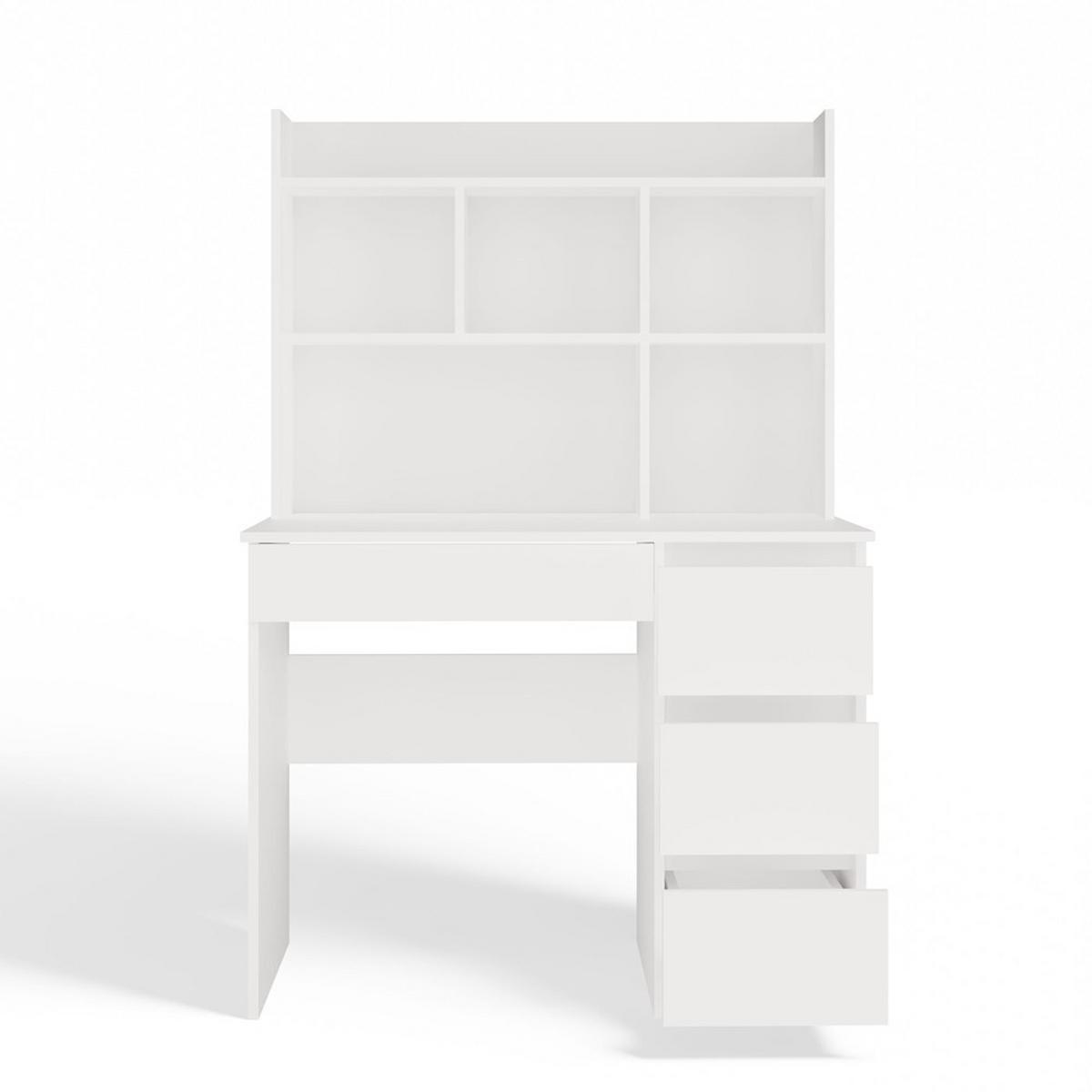 SCHREIBTISCH Weiß 98/146/52 - Weiß, Holzwerkstoff (90/50/146cm) - RAUMHIRSCH FURNITURE