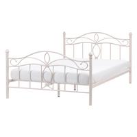 BETT mit Lattenrost 140/200 Stahl Hellbeige Antlia - Beige, Metall (140/200cm) - Beliani