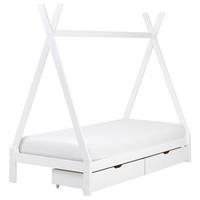 KINDERBETT 90x200 cm Weiß Devay - Weiß, Holz (90/200cm) - Beliani
