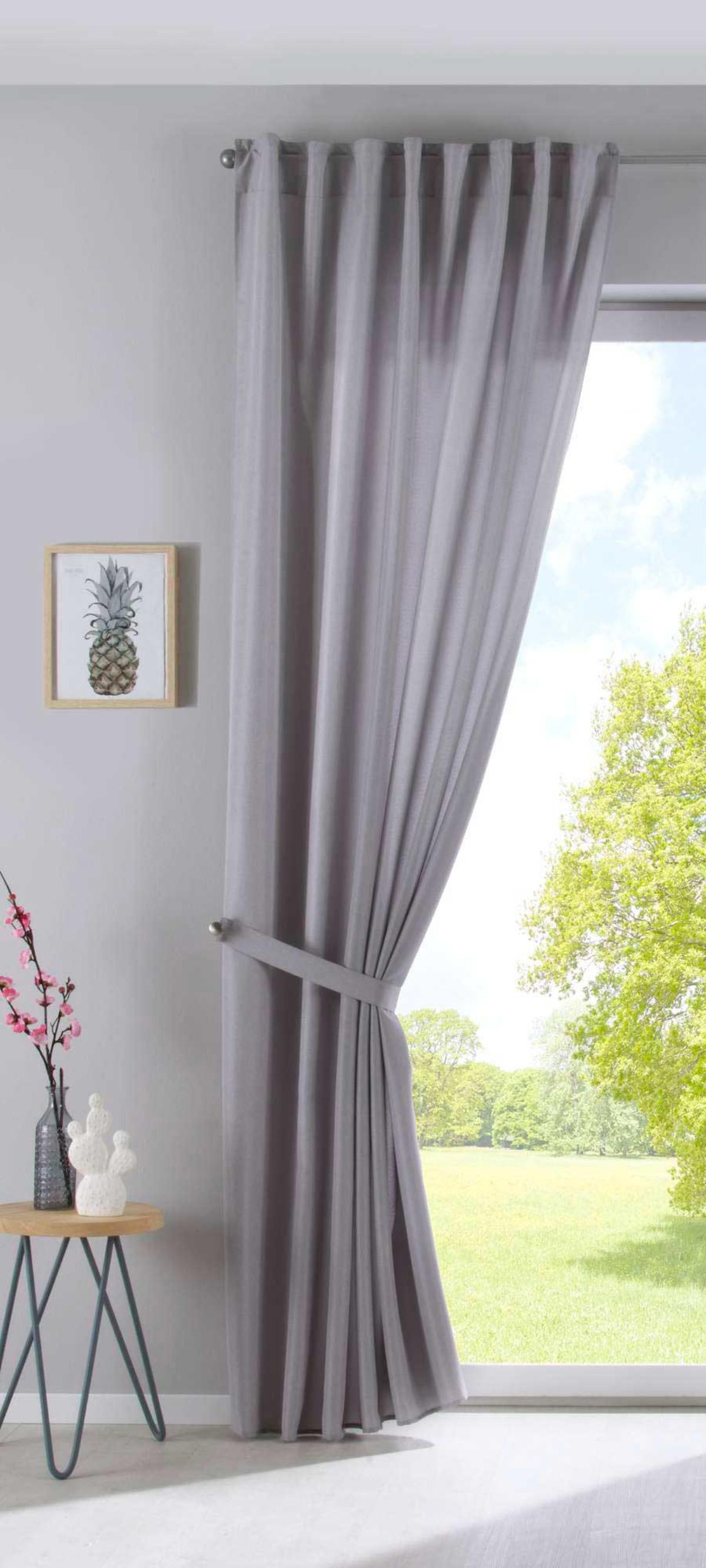 SCHLAUFENGARDINE 2ER SET »Jena« HxB 250x300 cm Silber - Silberfarben, Textil (300/250cm) - Gardinenbox
