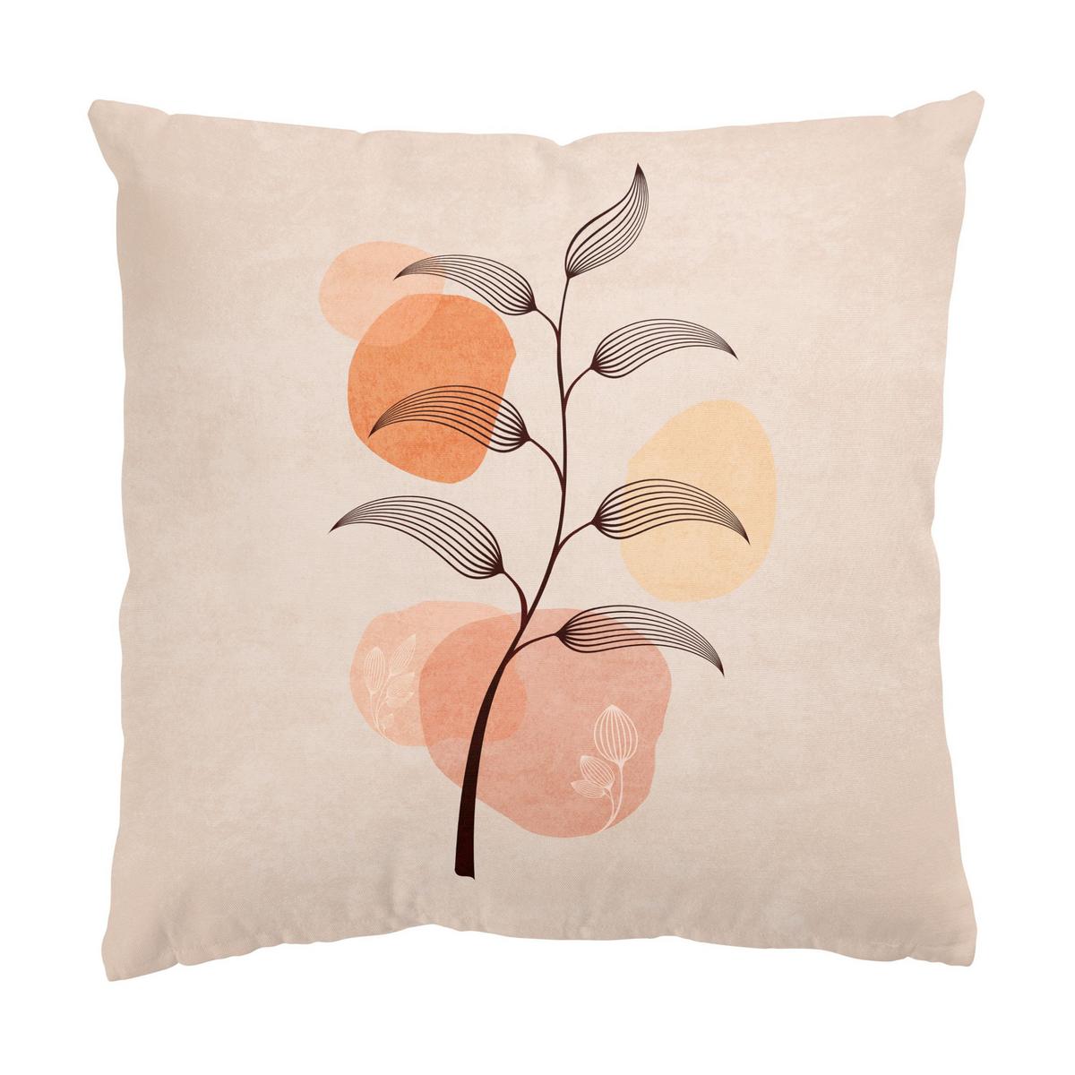 DEKOKISSEN 2er-Set Boho Blätter Duo II 40/40 cm - Orange, Textil (40/40cm) - Bilderwelten