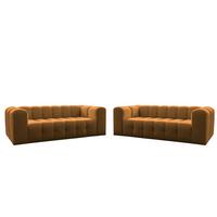 SOFASET Solvie 4-4 In Moly - Orange, Holzwerkstoff/Textil (250/75/106cm) - Fun Möbel