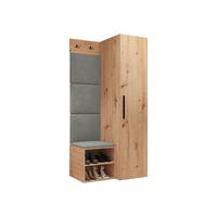 GARDEROBEN-SET Medi III - Schwarz/Eiche Artisan, Holzwerkstoff/Kunststoff (40/191/50cm) - MIRJAN24