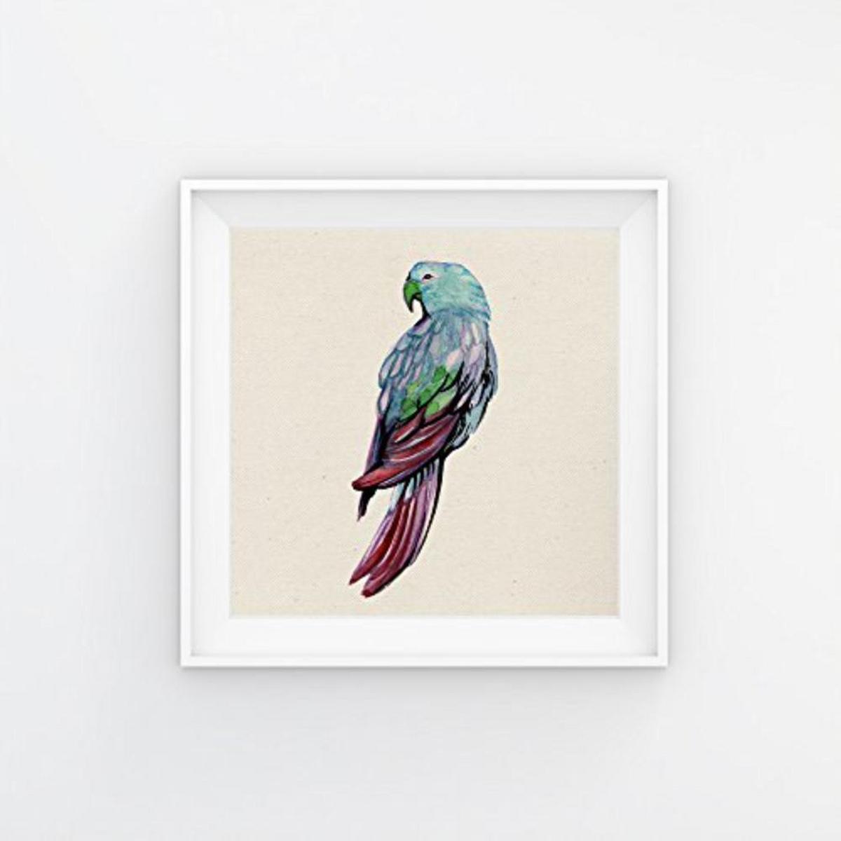 POSTER Set Mit 4 Vögel Tiere 15X15cm Schwarzer Rahmen - Schwarz, Papier (15/3cm) - Nacnic