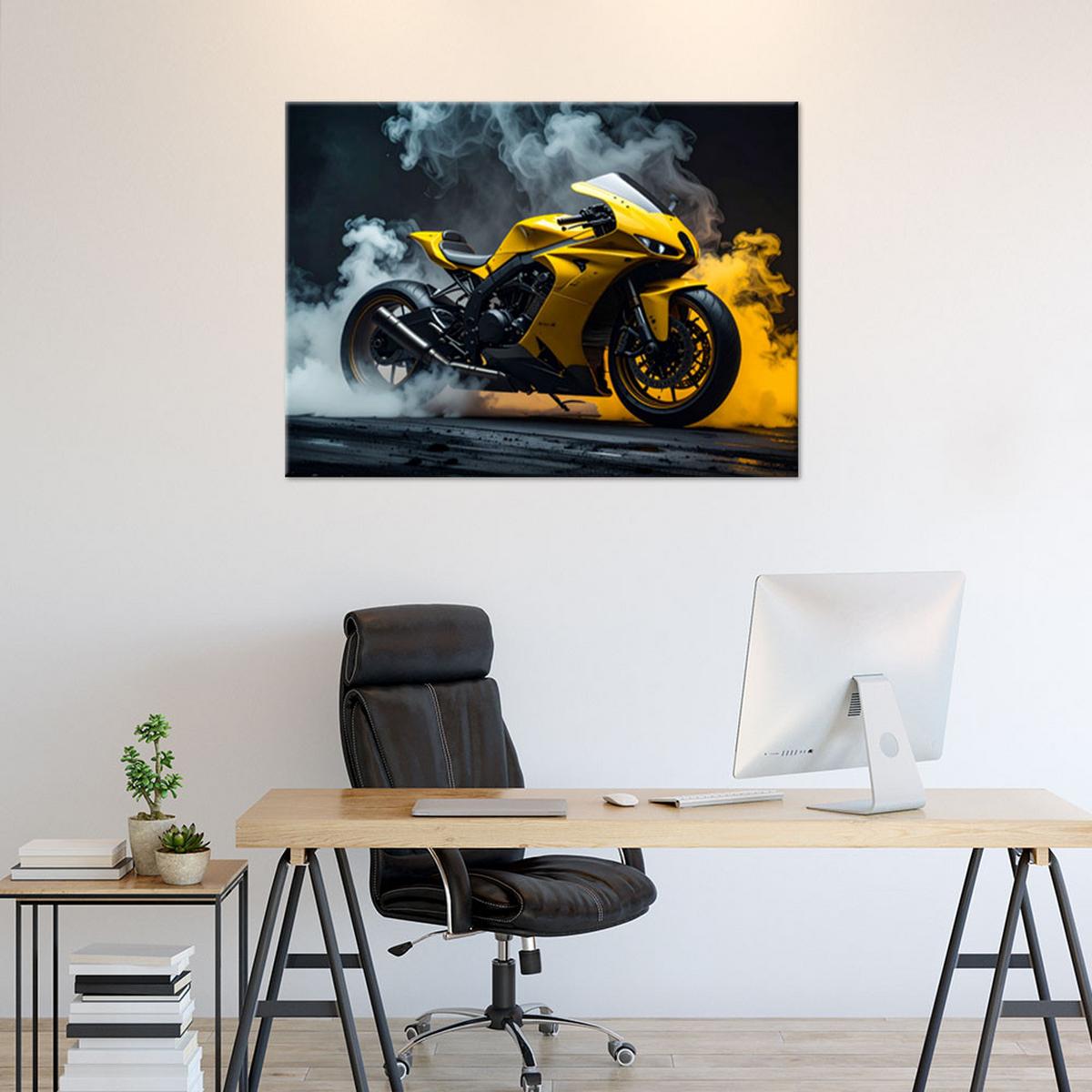 LEINWANDBILD Kraftfahrzeuge 120x80cm - Gelb, Textil (120/80cm) - Feeby