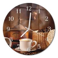 WANDUHR aus Glas Ø30 cm - Tasse Kaffee - Braun, Glas (30/30/0.4cm) - TULUP