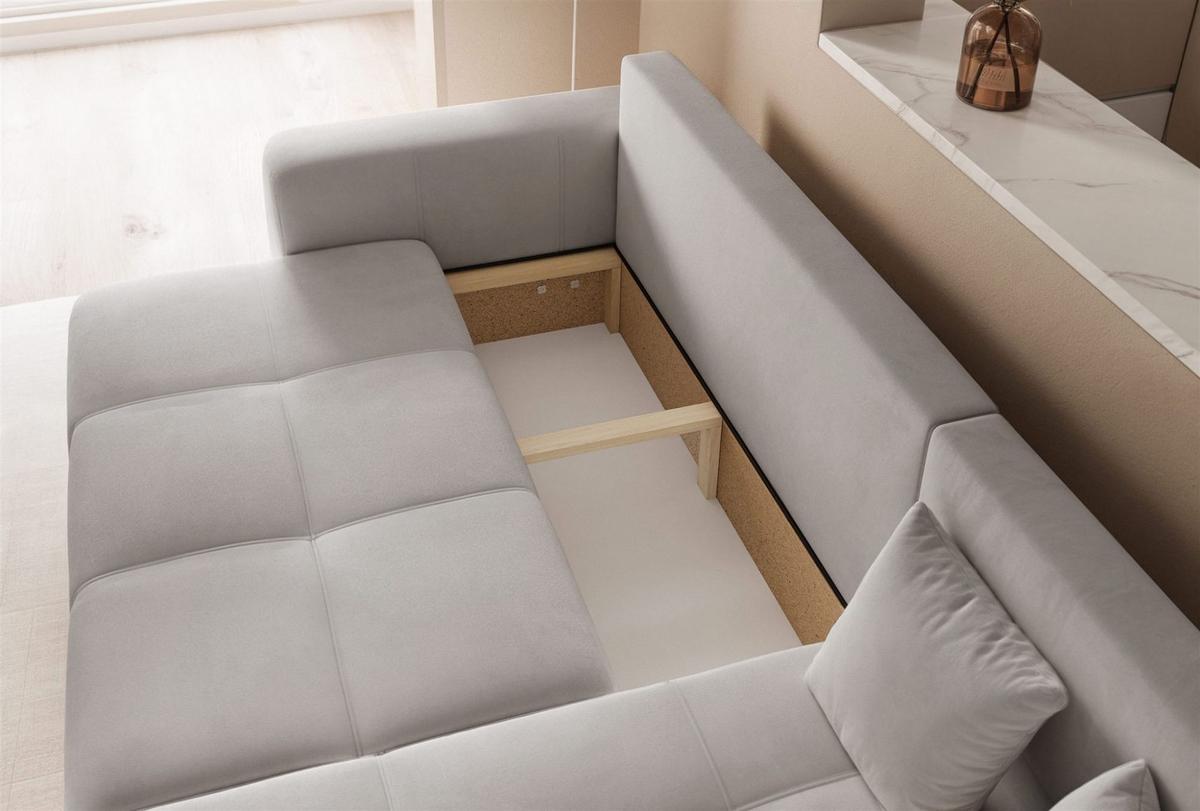 ECKSOFA Leros Mit Schlaffunktion - Hellgrau, Holzwerkstoff/Textil (145/248cm) - Fun Möbel