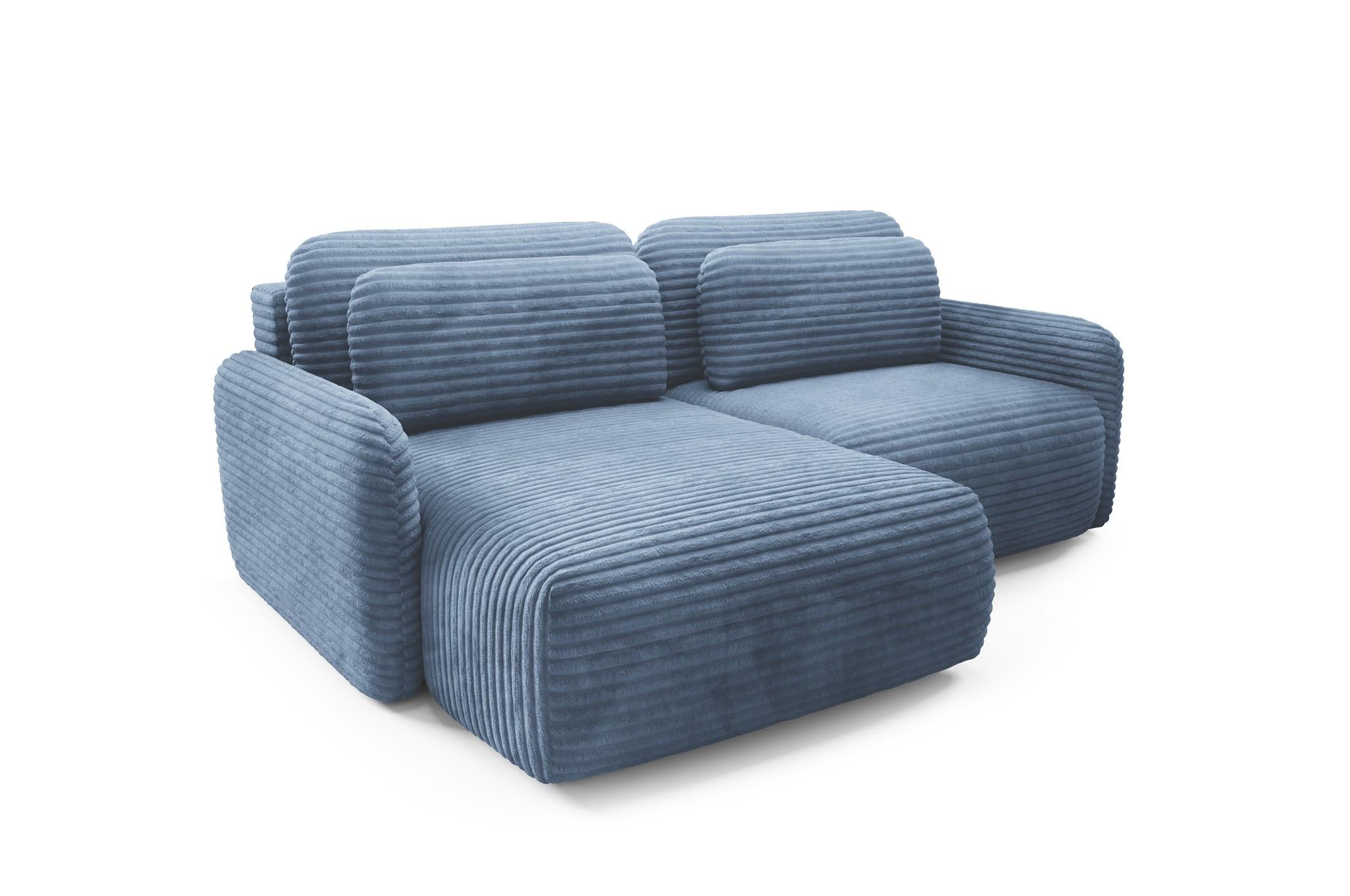 ECKSOFA Simone Mit Schlaffunktion - Blau, Holzwerkstoff/Textil (240/165cm) - Fun Möbel