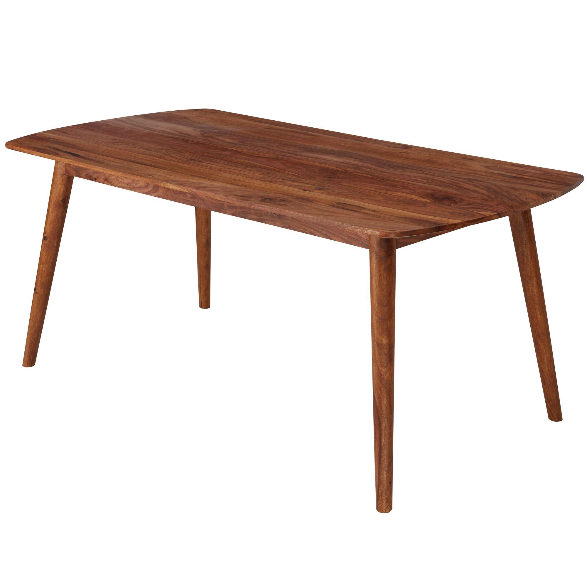 ESSZIMMERTISCH – Massivholz Braun abgerundete Ecken Landhausstil - Braun, Holz (60/120/77cm) - KADIMA DESIGN