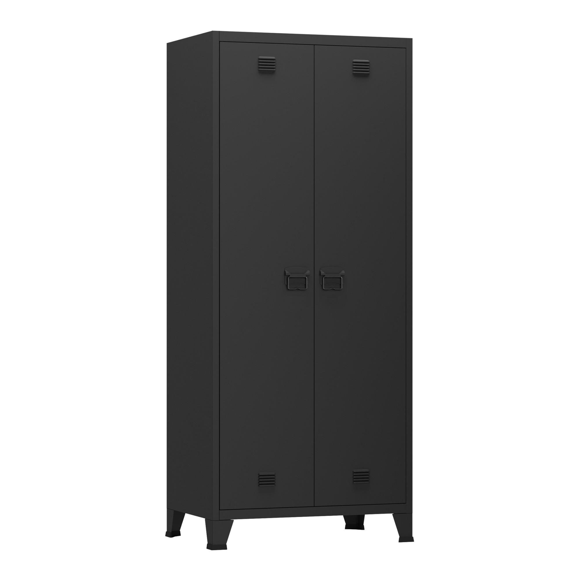 KLEIDERSCHRANK Hankasalmi - Schwarz, Metall (90/180/40cm) - [en.casa]