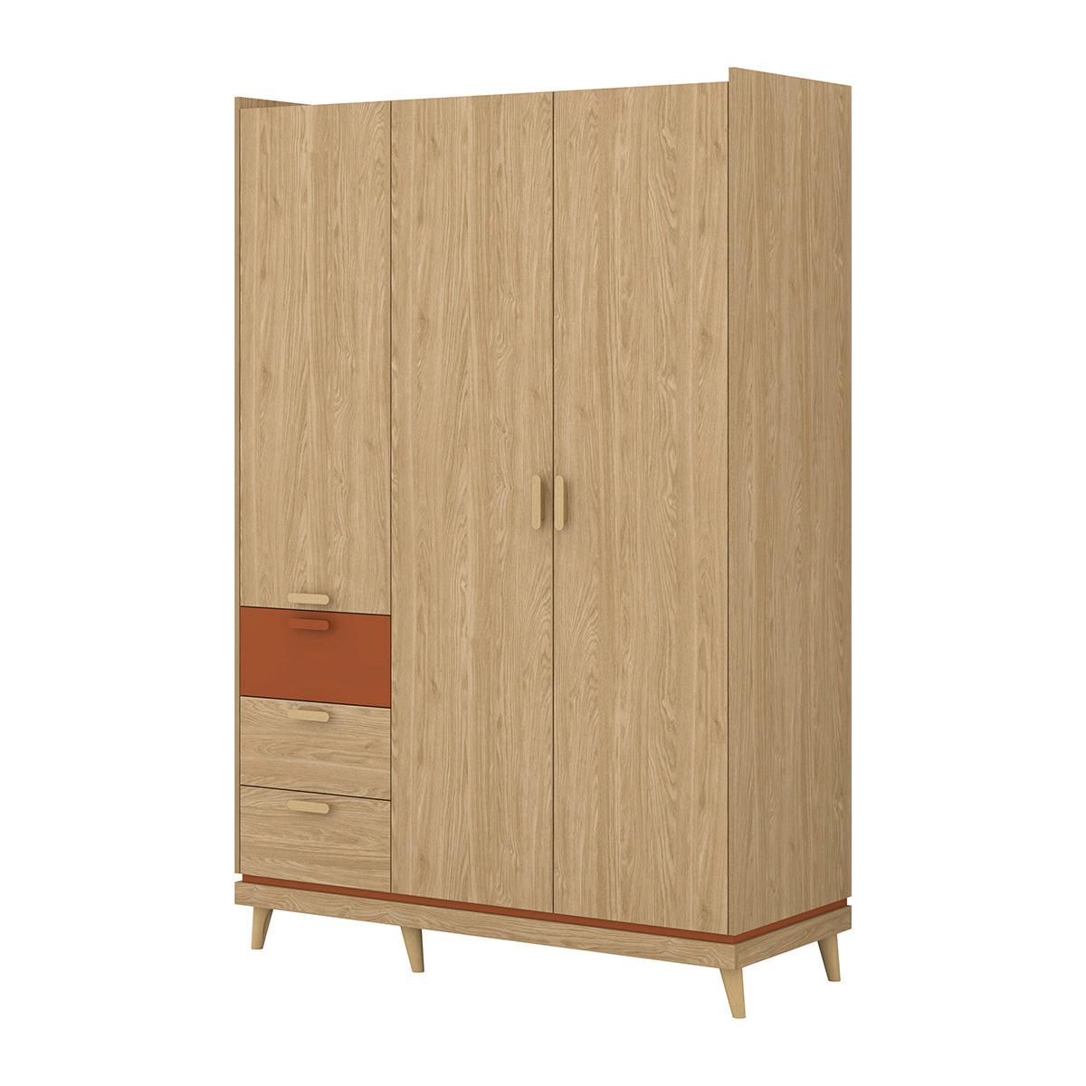 SCHRANK 3 Türen Sandy Holz - Braun, Holzwerkstoff (143.5/214.5/57.4cm) - Petits-meubles
