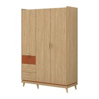 KLEIDERSCHRANK 3 Türen Sandy Holz - Braun, Holzwerkstoff (143.5/214.5/57.4cm) - Petits-meubles