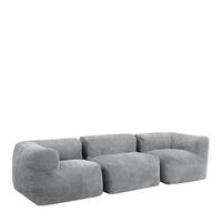 SITZSACK-SOFA 3-tlg. ZEN: 2 Ecksessel, Sessel - Grau, Textil (500/68/100cm) - icon